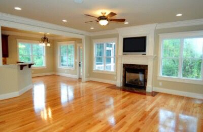 Honey Colored Floors and Yellow Lights